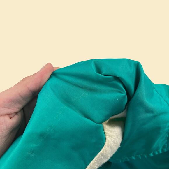 1980s teal windbreaker jacket, vintage 80s size M Current Seen snap clasp jacket - Picture 4 of 10